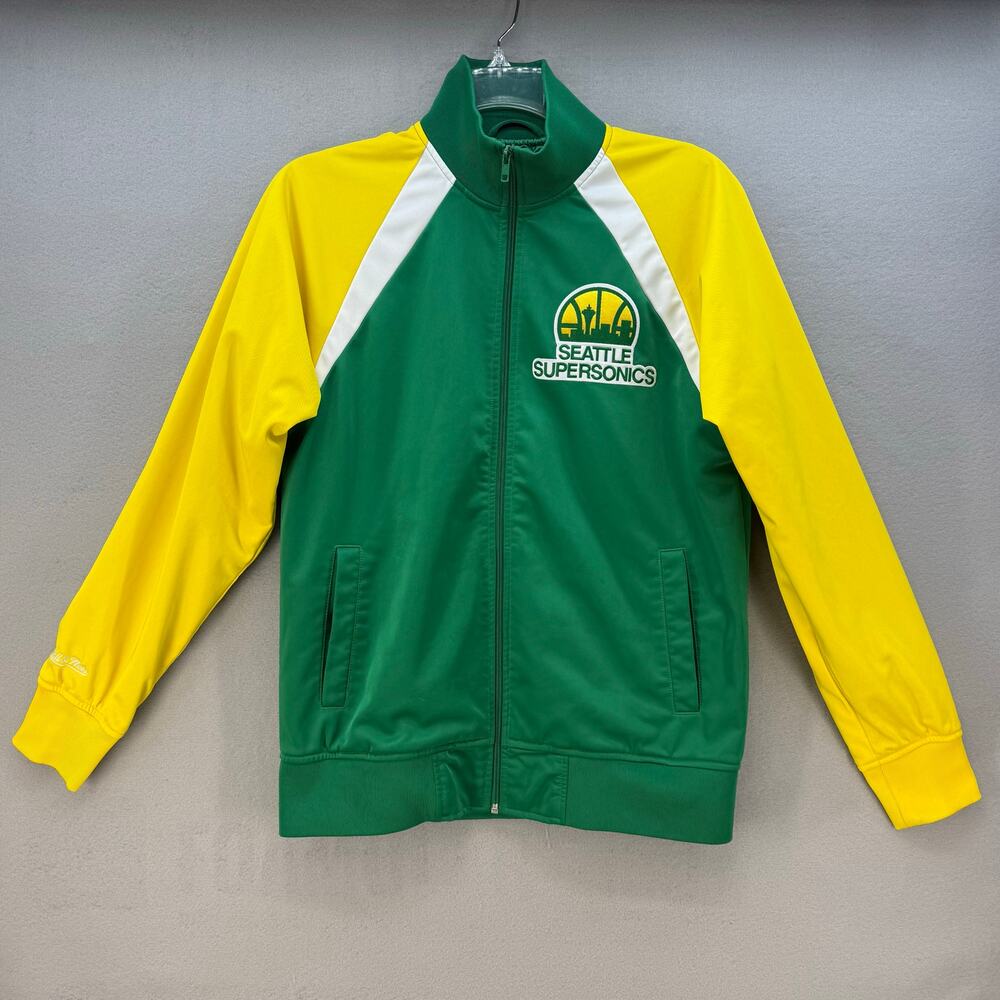 Mitchell & Ness Hardwood Classics Seattle Supersonics Jacket Size M Green Yellow